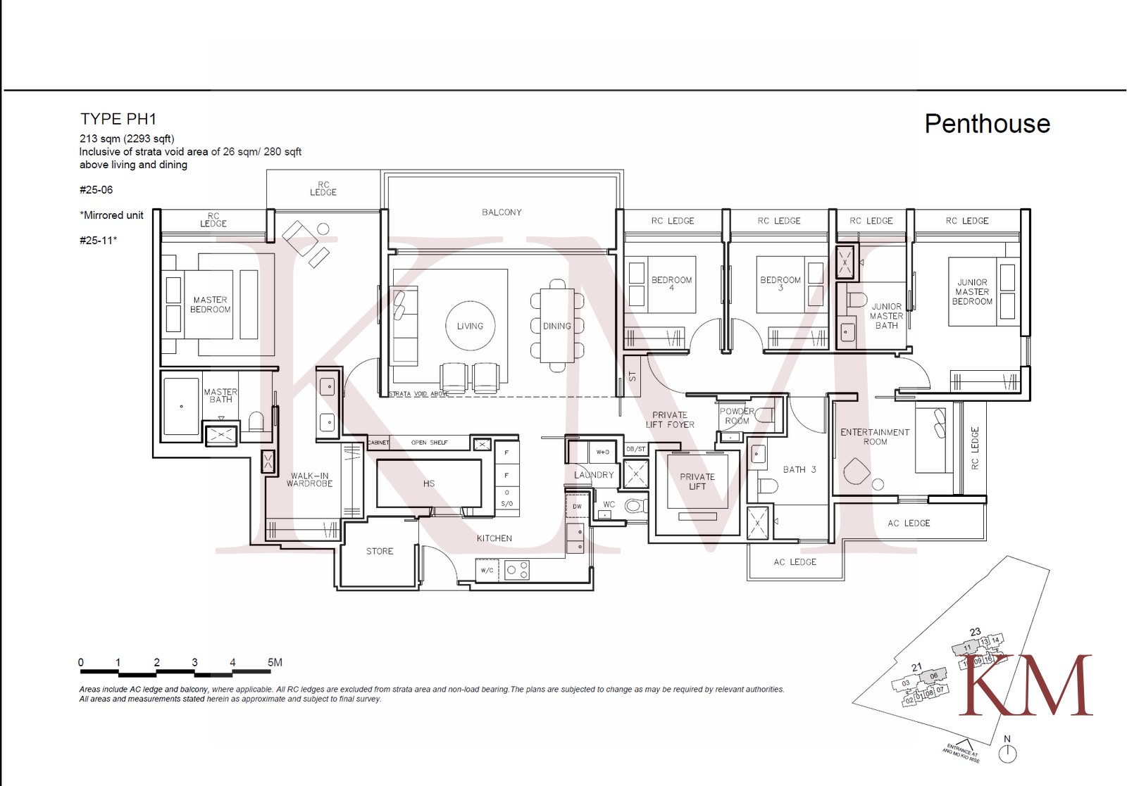 Amo Residence Type PH1 floor plan, 4-bedroom
