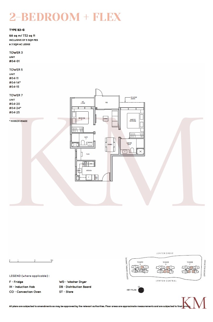 Lentor Modern Type B2-G floor plan, 2-bedroom
