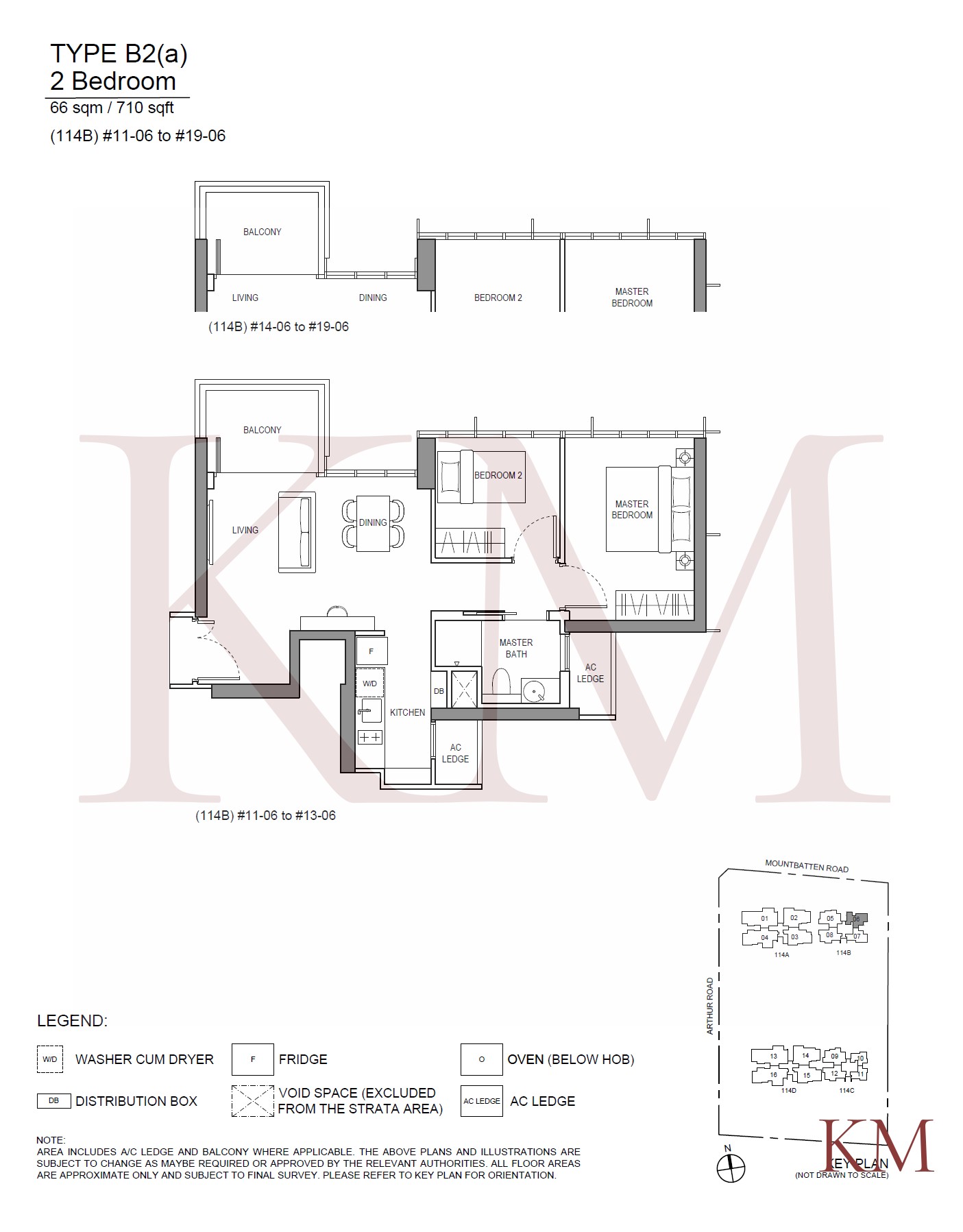LIV@MB Type B2(a) floor plan, 2-bedroom