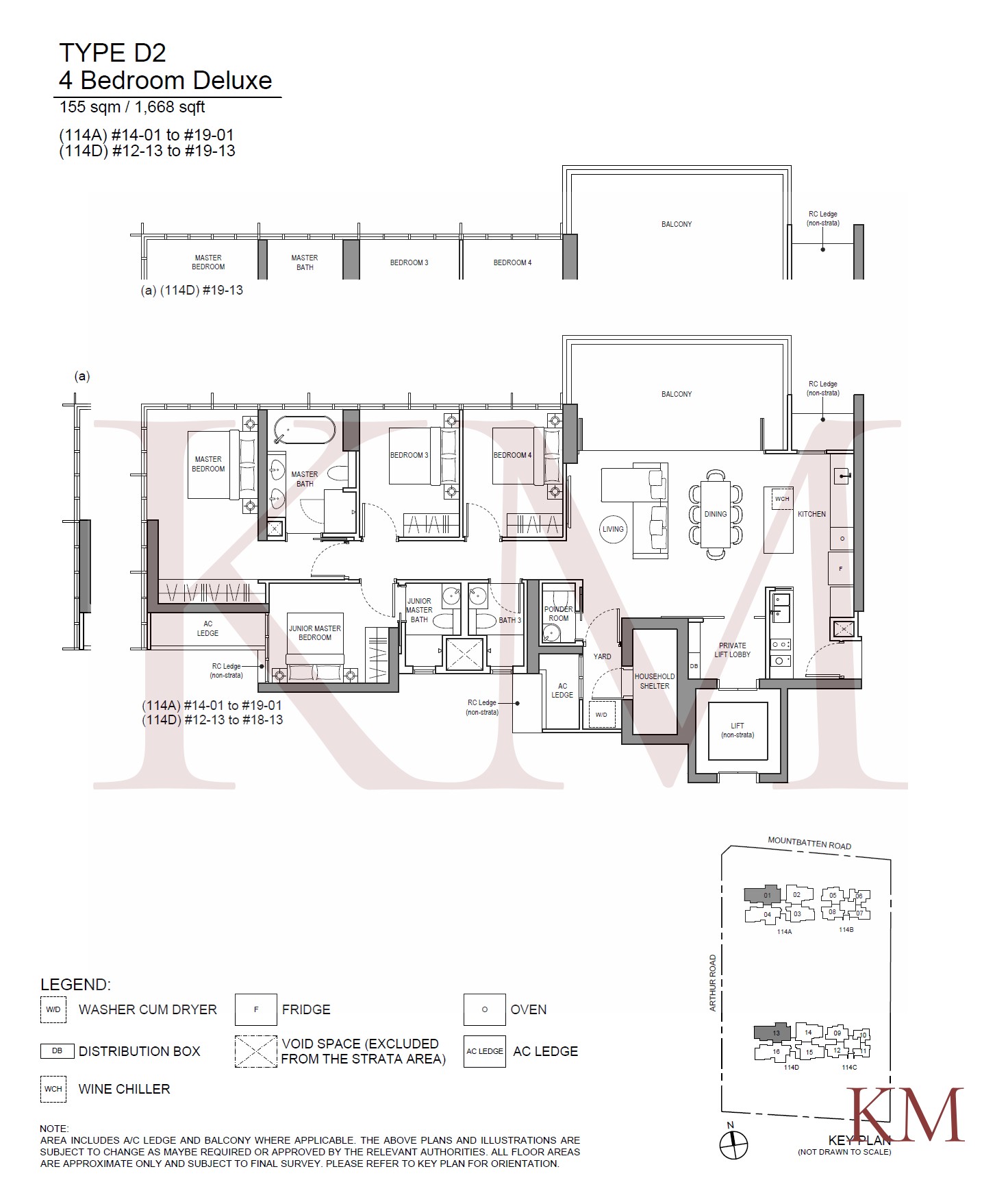 LIV@MB Type D2 floor plan, 4-bedroom