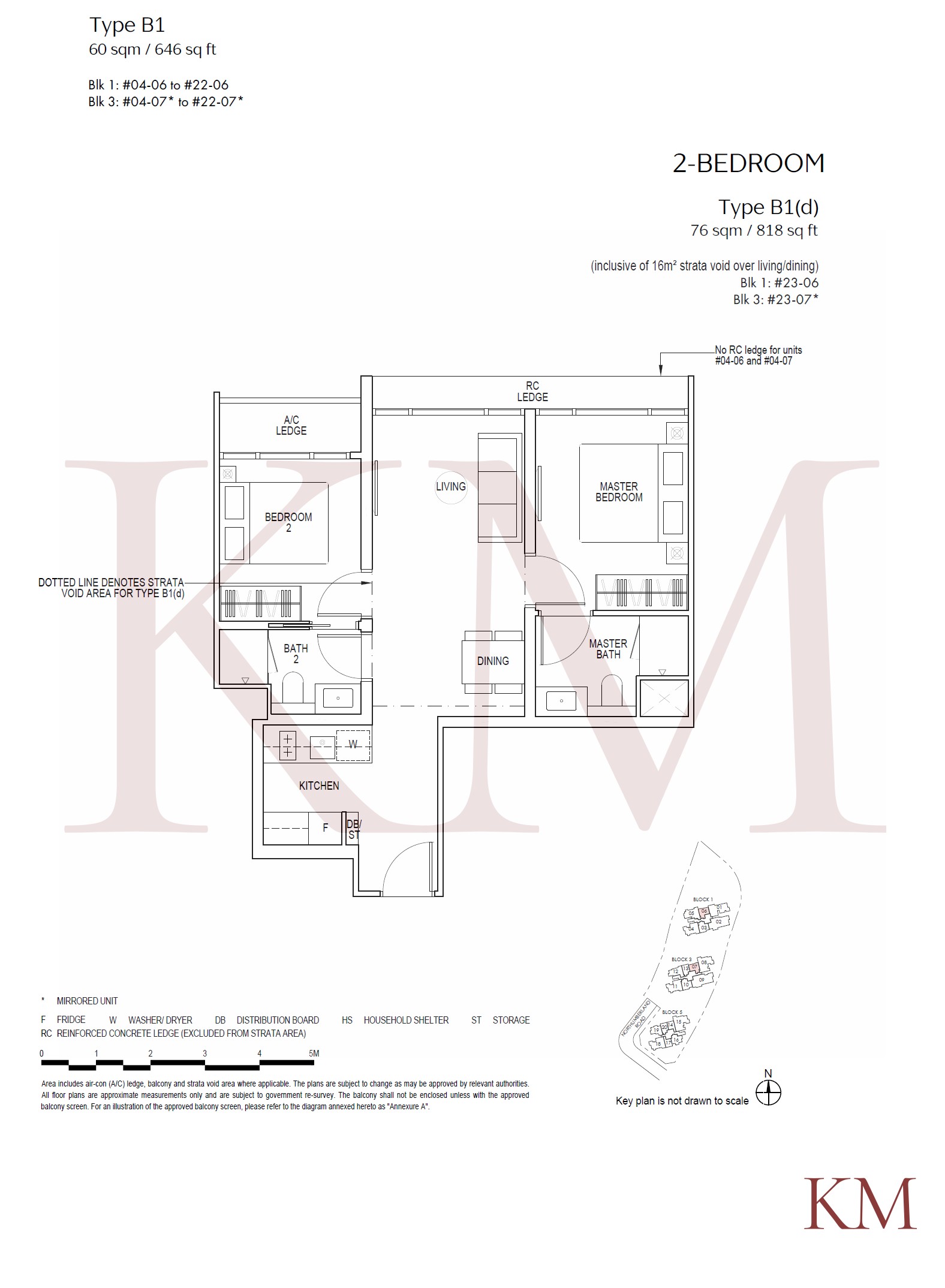 Piccadilly Grand Type B1(d) floor plan, 2-bedroom