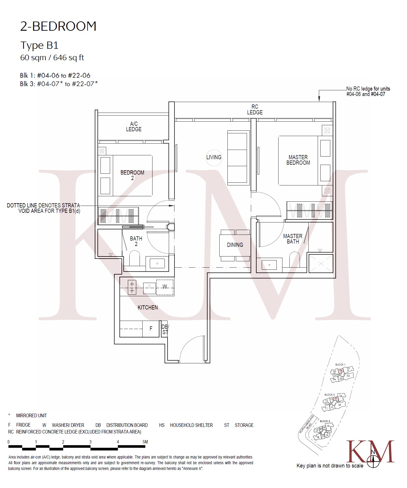 Piccadilly Grand Type B1 floor plan, 2-bedroom