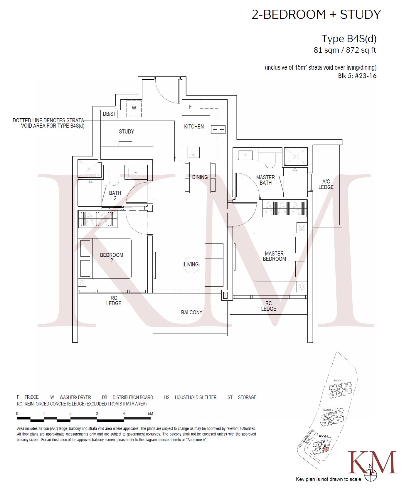 Piccadilly Grand Type B4S(d) floor plan, 2-bedroom