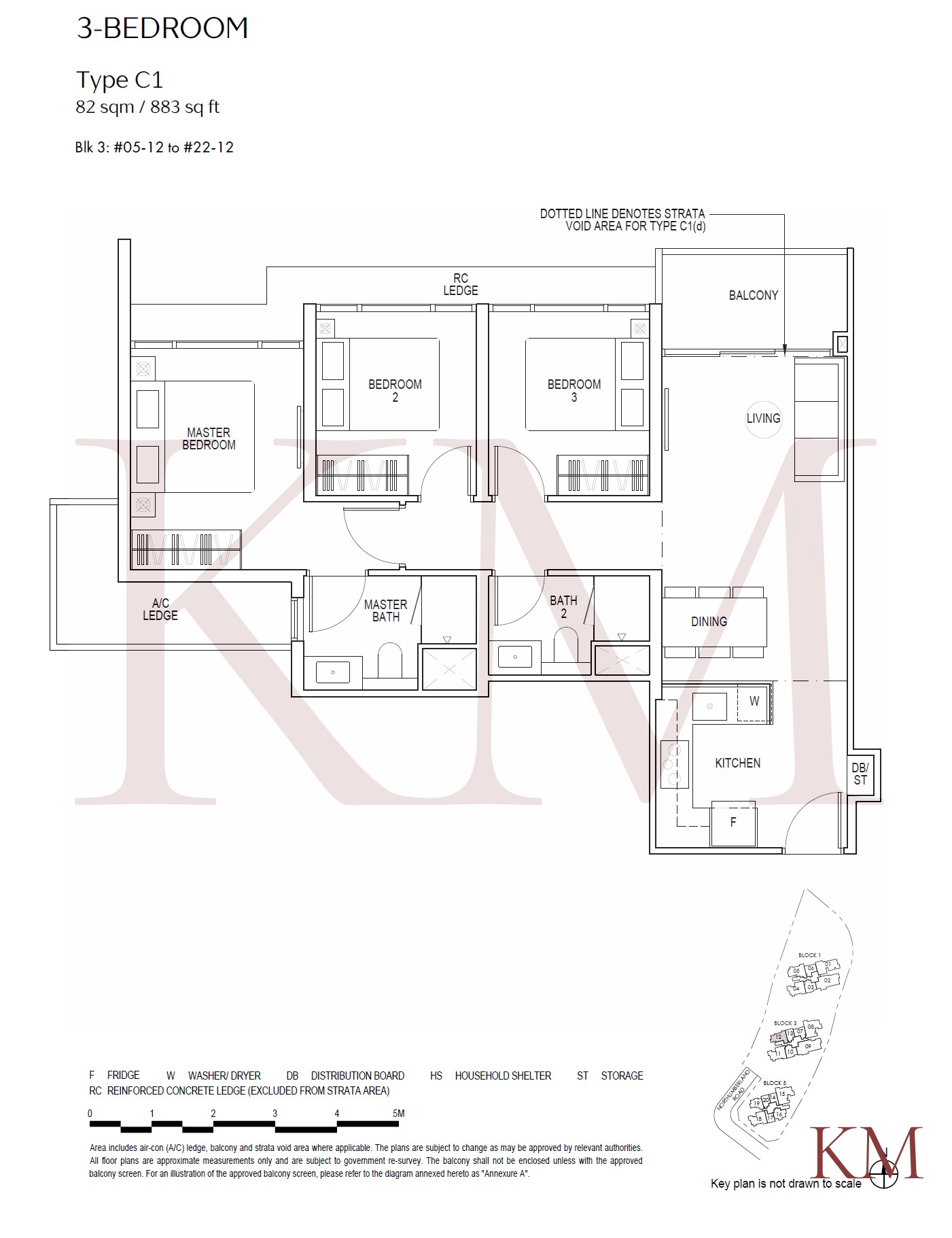 Piccadilly Grand Type C1 floor plan, 3-bedroom