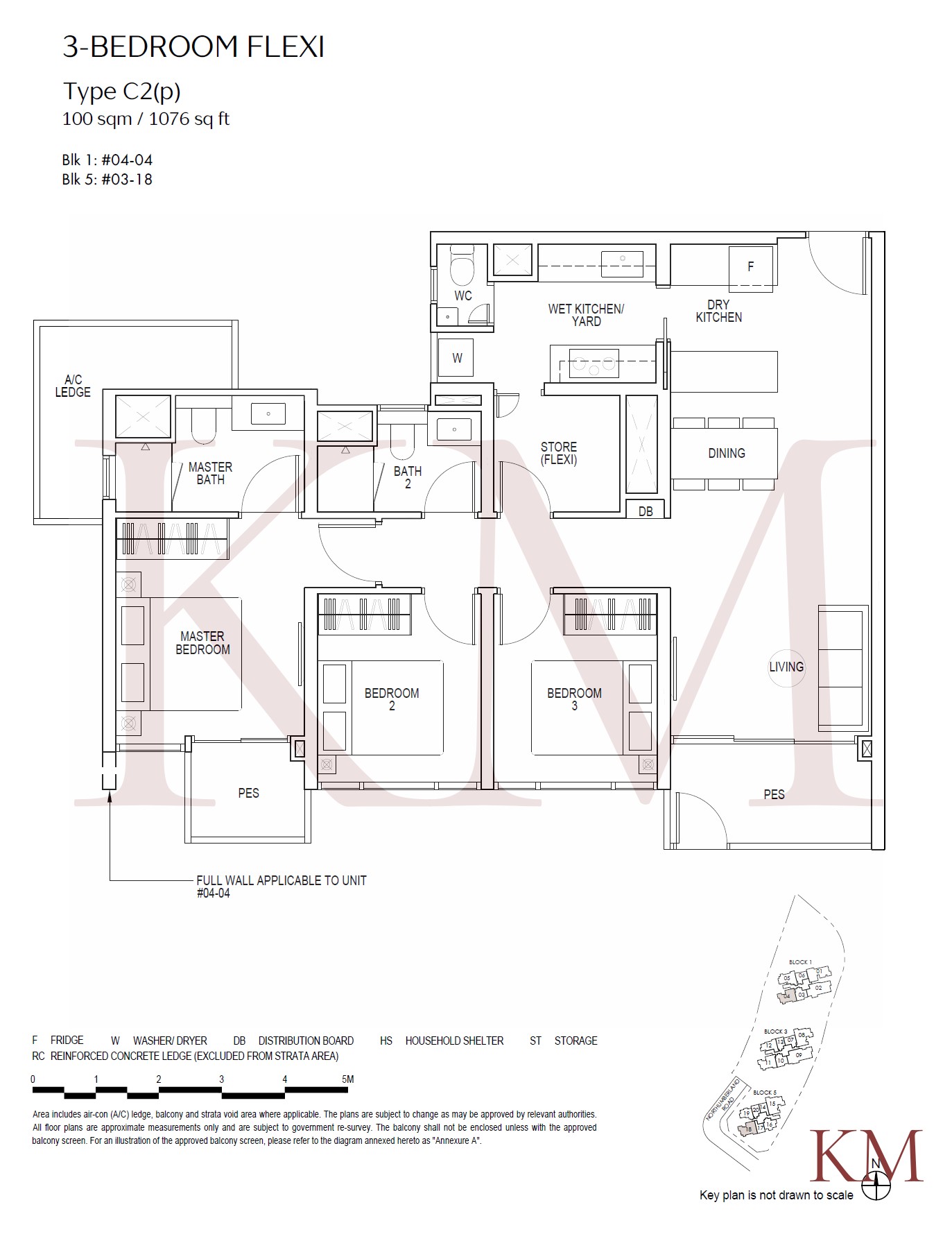 Piccadilly Grand Type C2(p) floor plan, 3-bedroom
