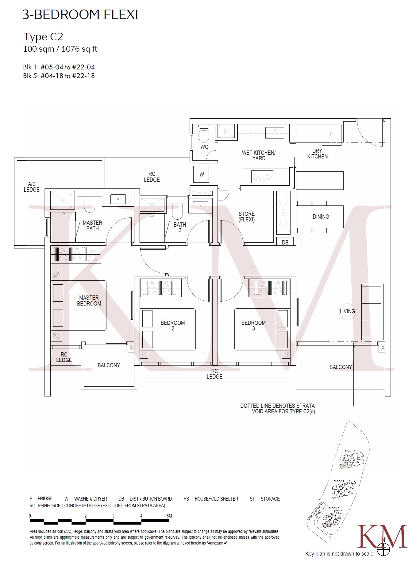 Piccadilly Grand Type C2 floor plan, 3-bedroom