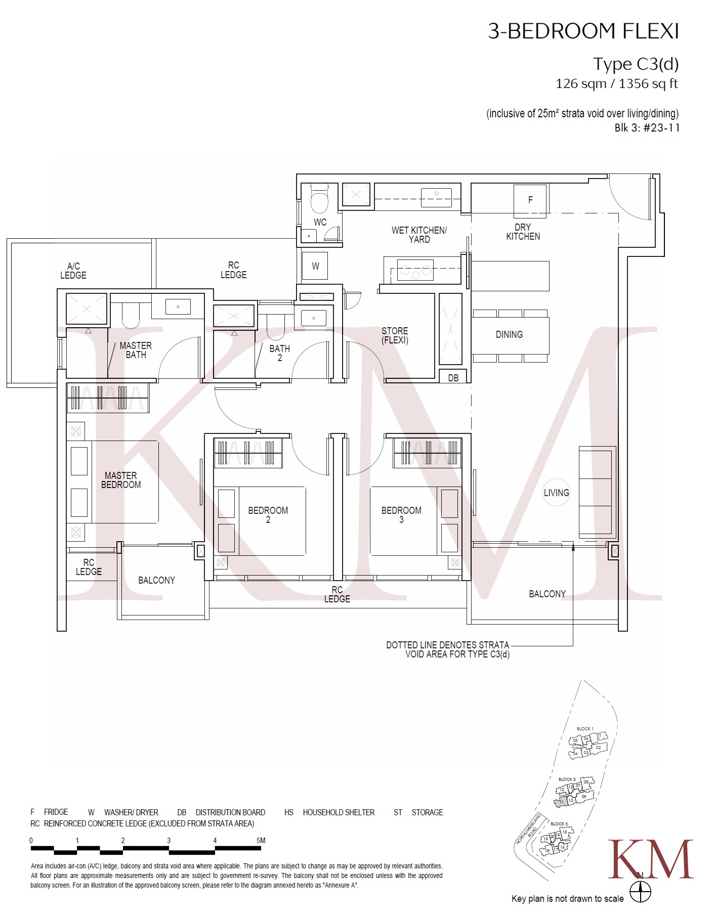 Piccadilly Grand Type C3(d) floor plan, 3-bedroom