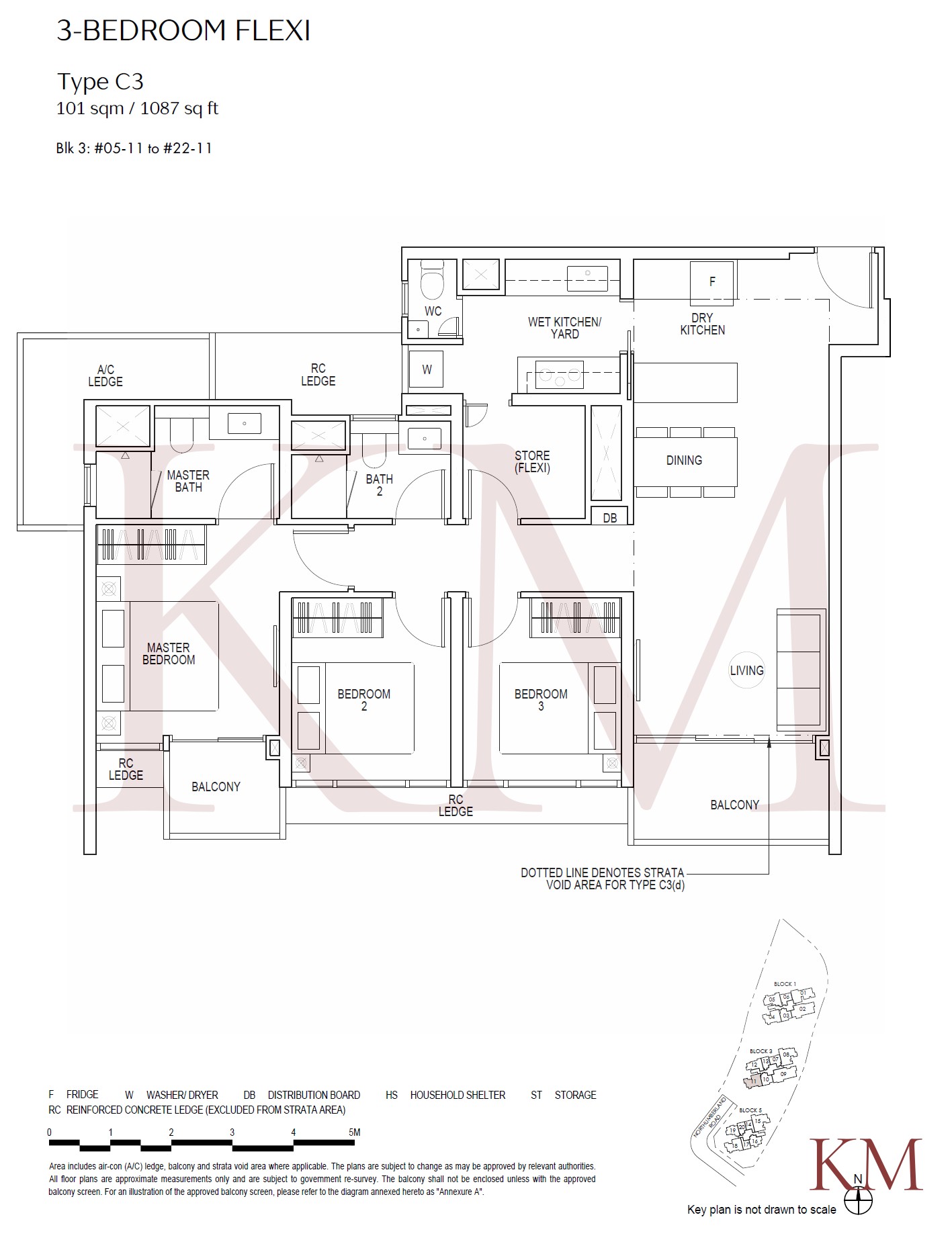 Piccadilly Grand Type C3 floor plan, 3-bedroom