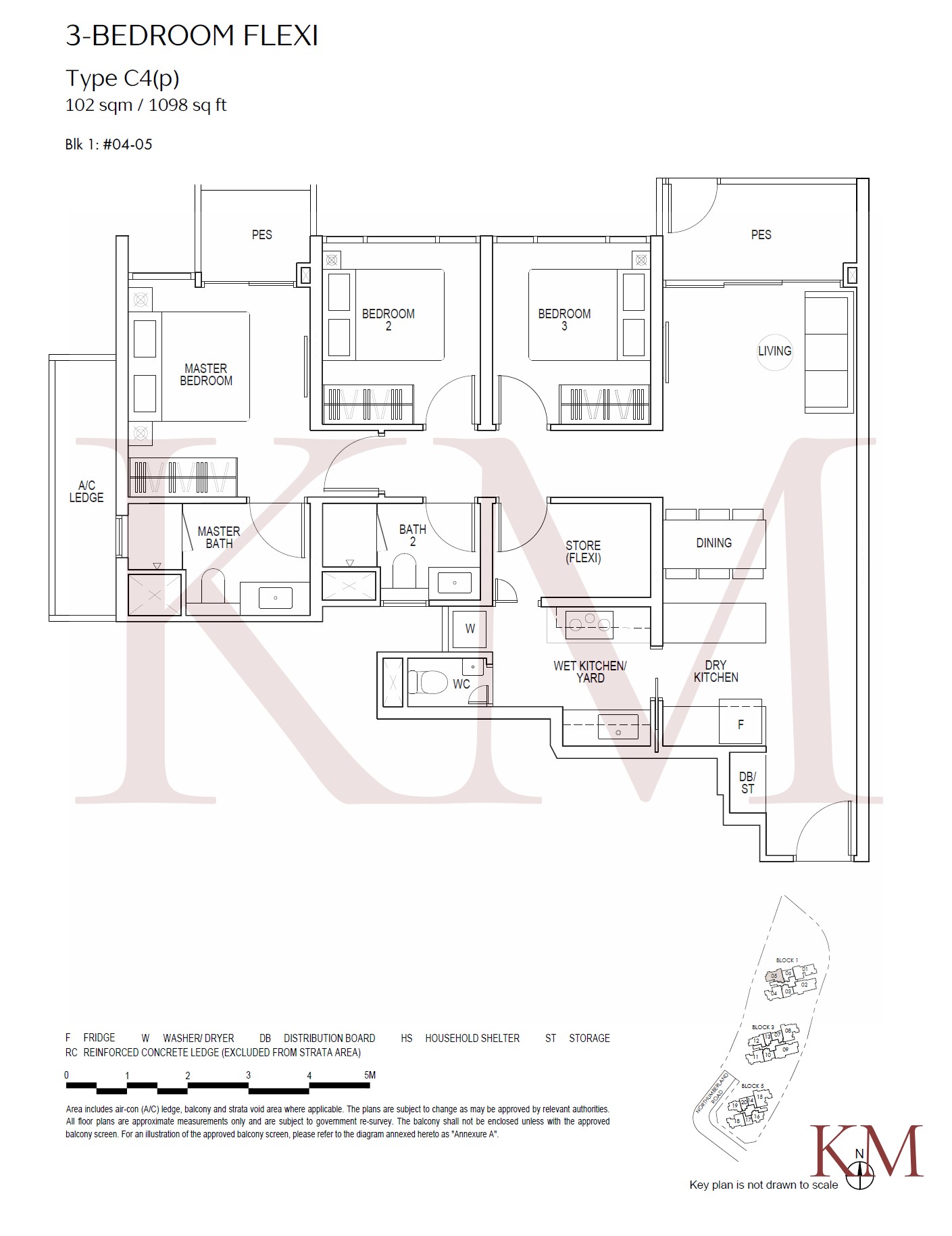 Piccadilly Grand Type C4(p) floor plan, 3-bedroom