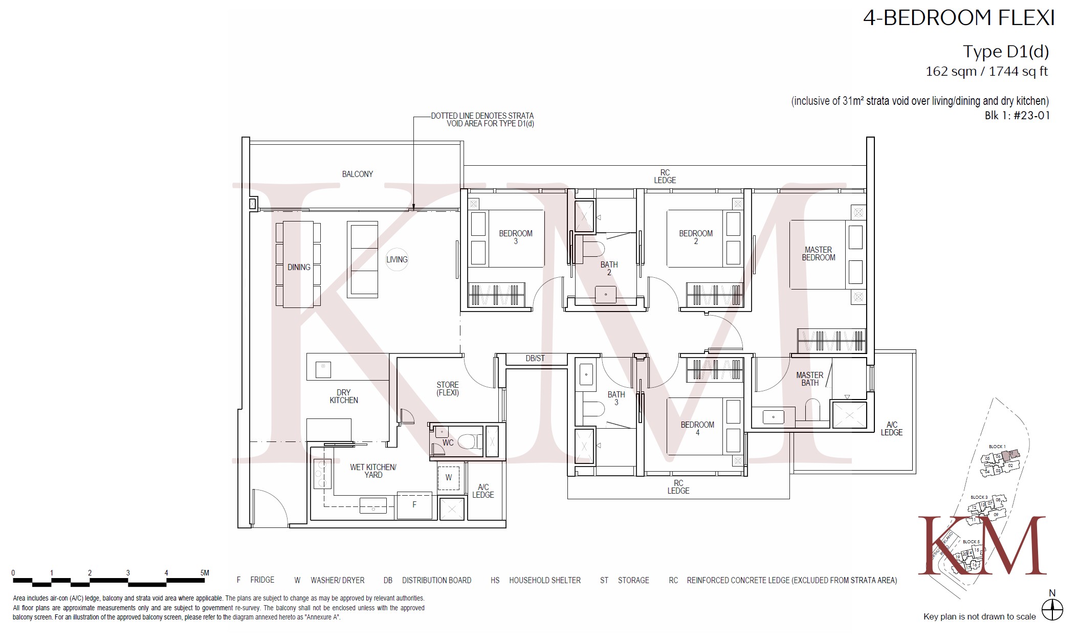 Piccadilly Grand Type D1(d) floor plan, 4-bedroom