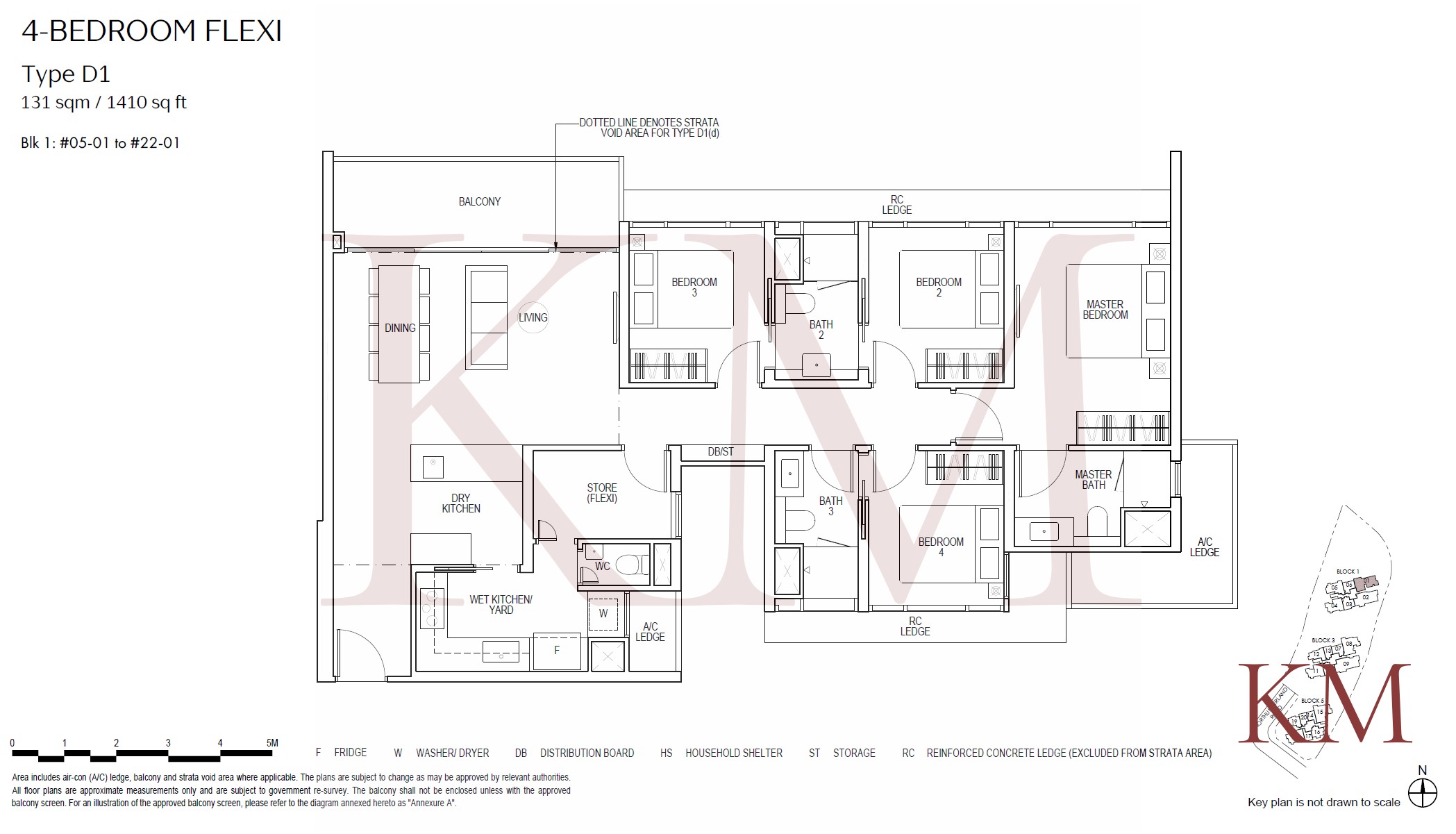 Piccadilly Grand Type D1 floor plan, 4-bedroom