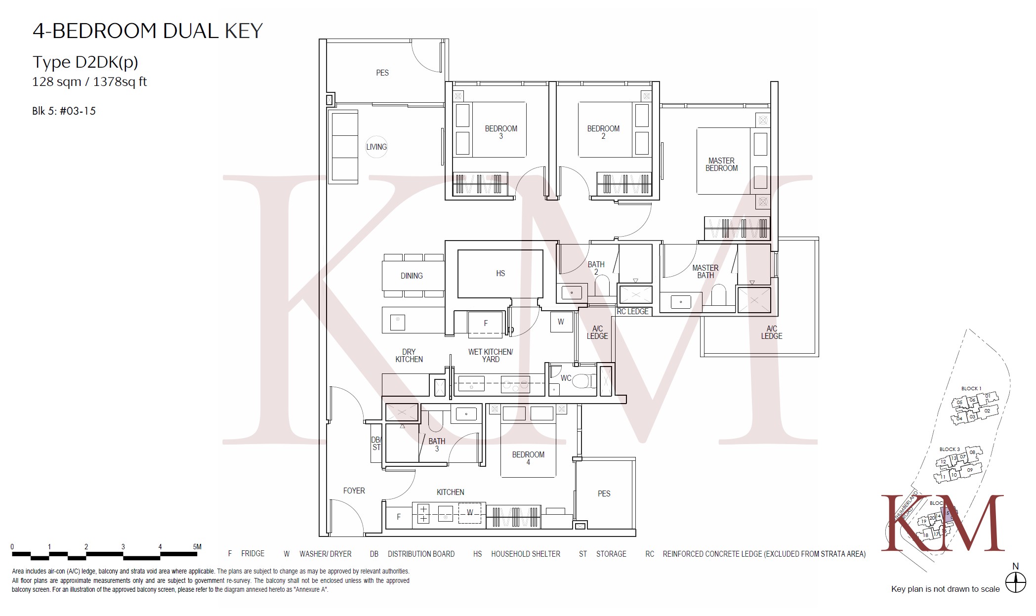 Piccadilly Grand Type D2DK(p) floor plan, 4-bedroom