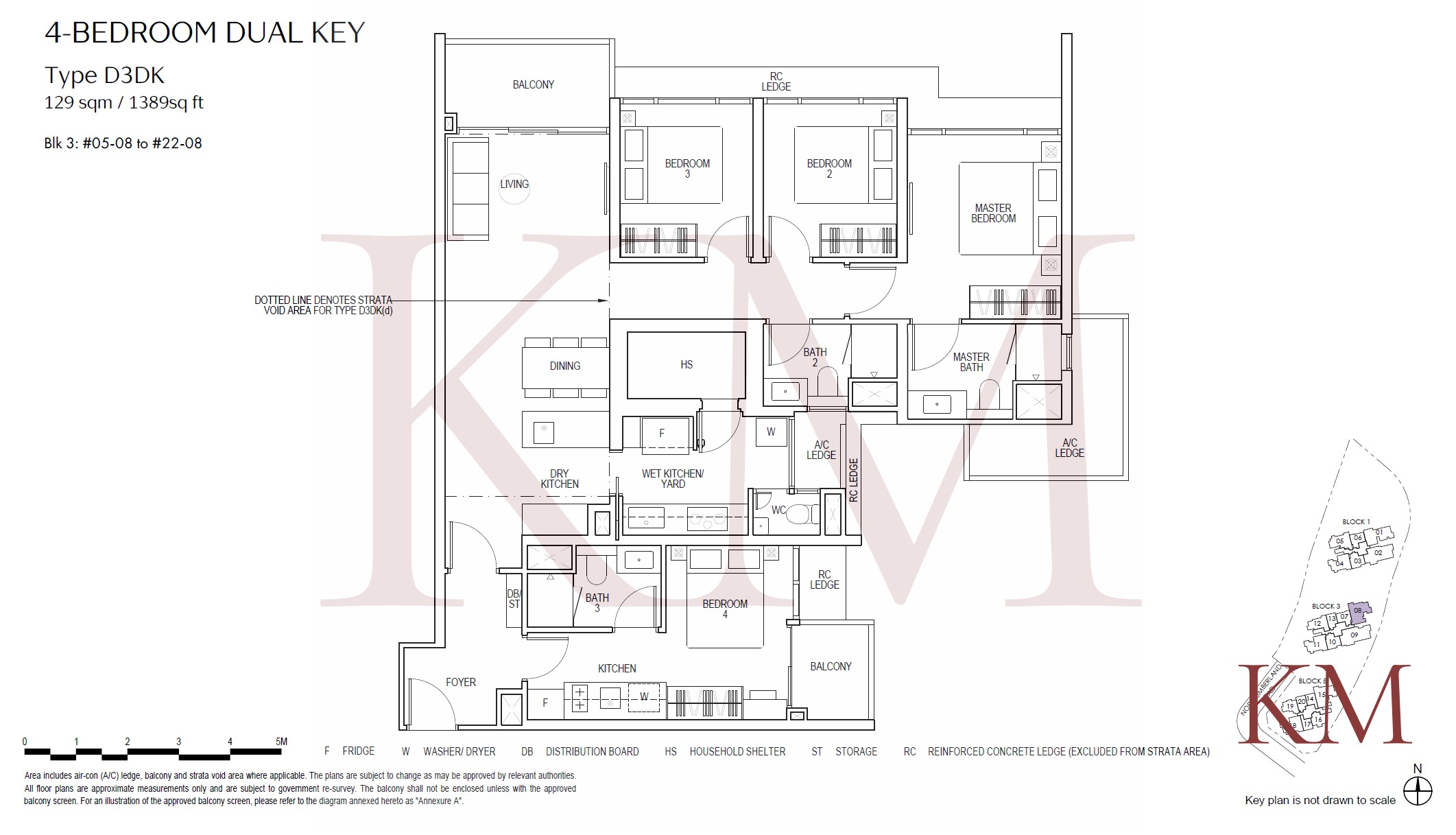 Piccadilly Grand Type D3DK floor plan, 4-bedroom