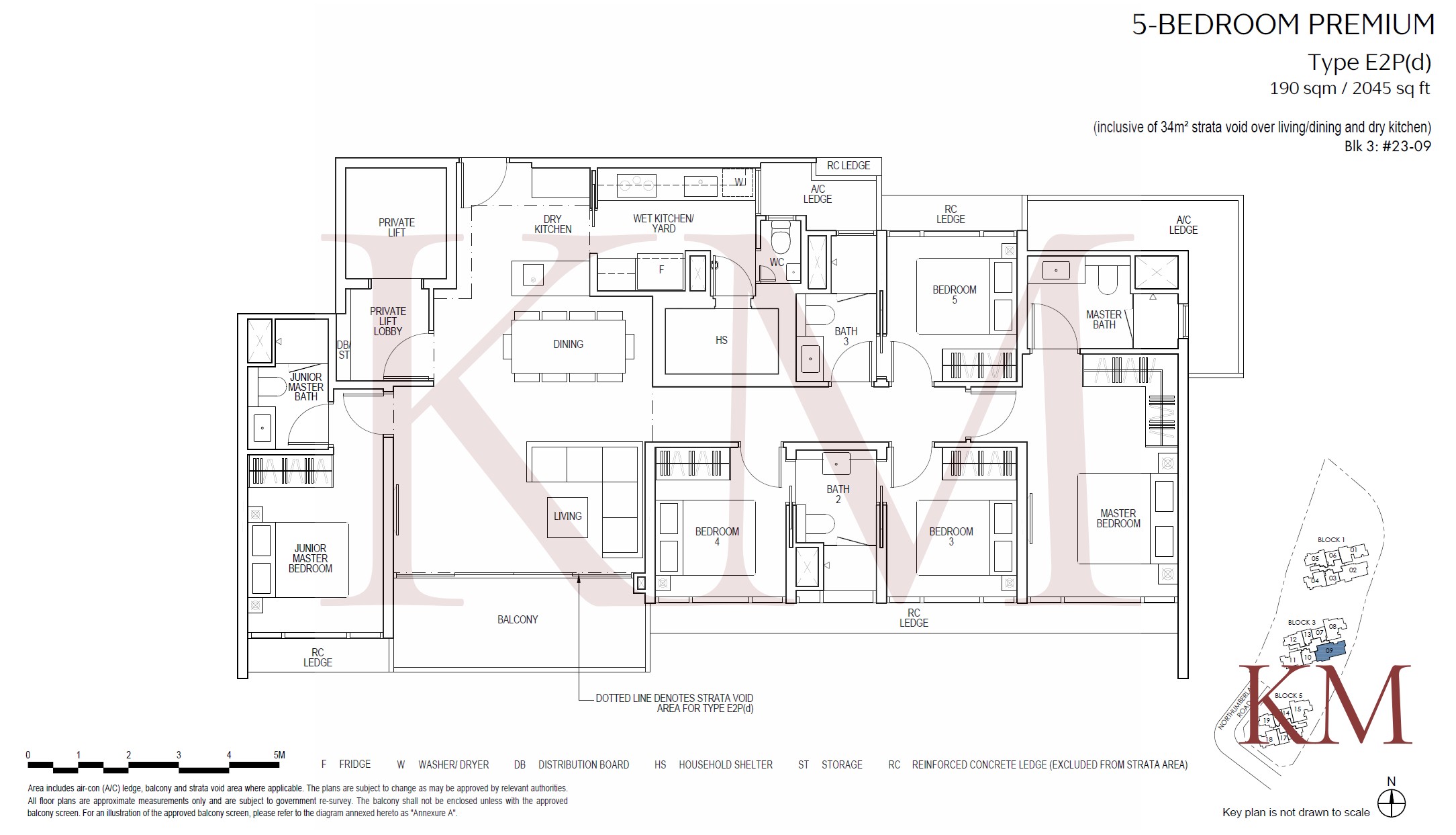 Piccadilly Grand Type E2P(d) floor plan, 5-bedroom