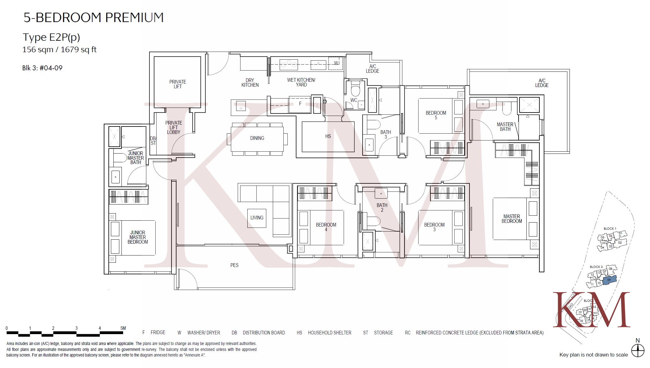 Piccadilly Grand Type E2P(p) floor plan, 5-bedroom