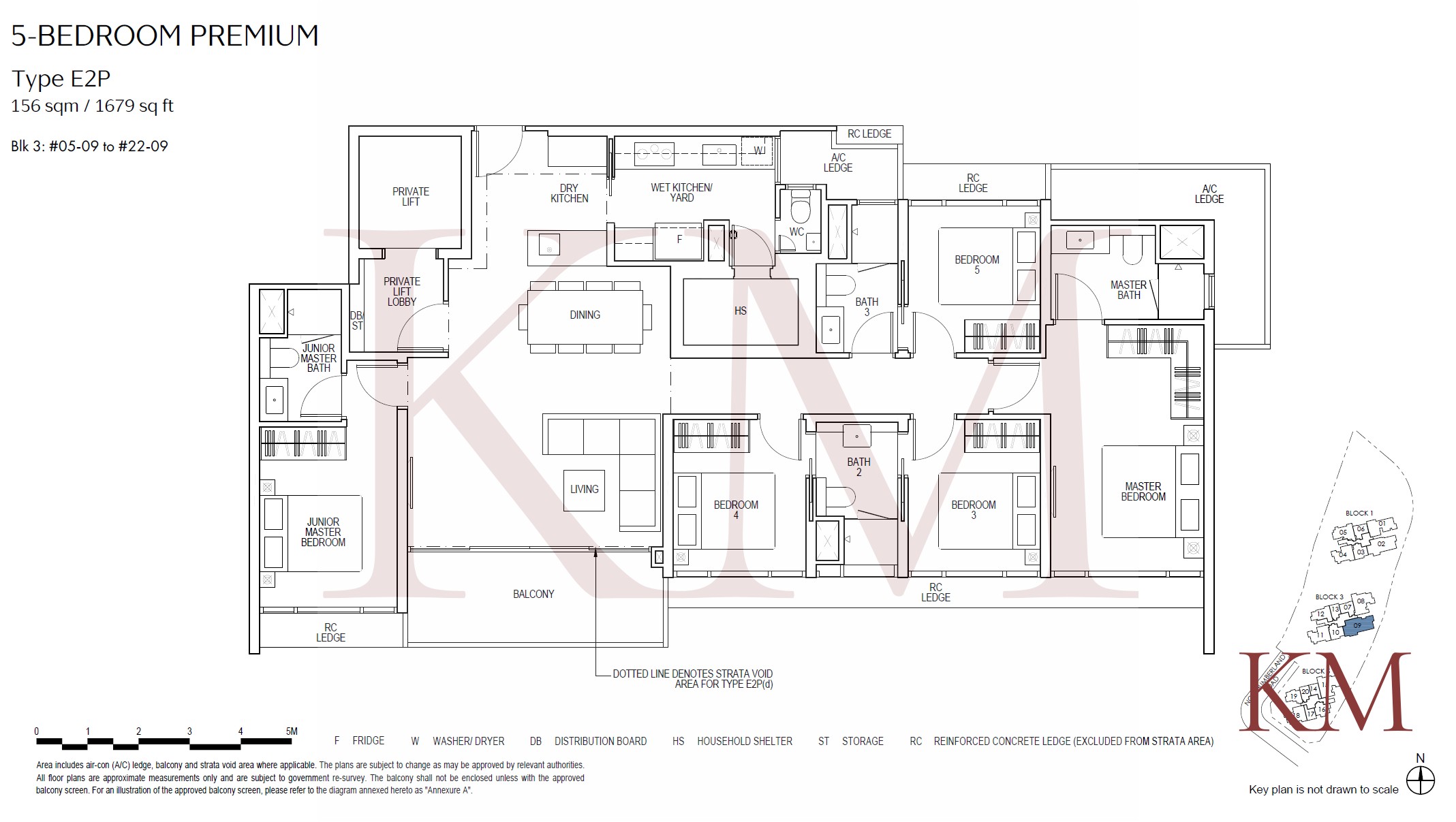 Piccadilly Grand Type E2P floor plan, 5-bedroom
