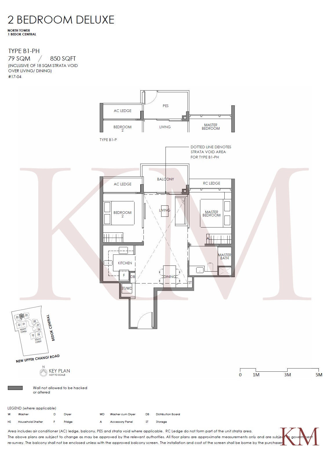 Sky Eden@Bedok Type B1-PH floor plan, 2-bedroom