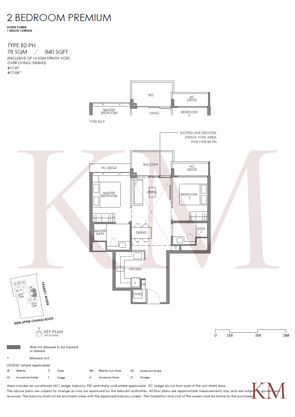 Sky Eden@Bedok Type B2-PH floor plan, 2-bedroom
