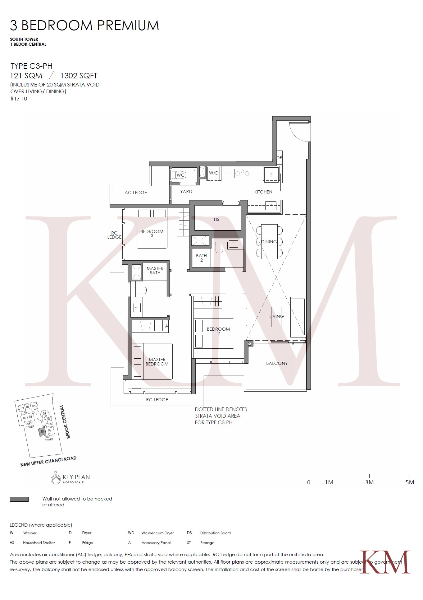 Sky Eden@Bedok Type C3-PH floor plan, 3-bedroom