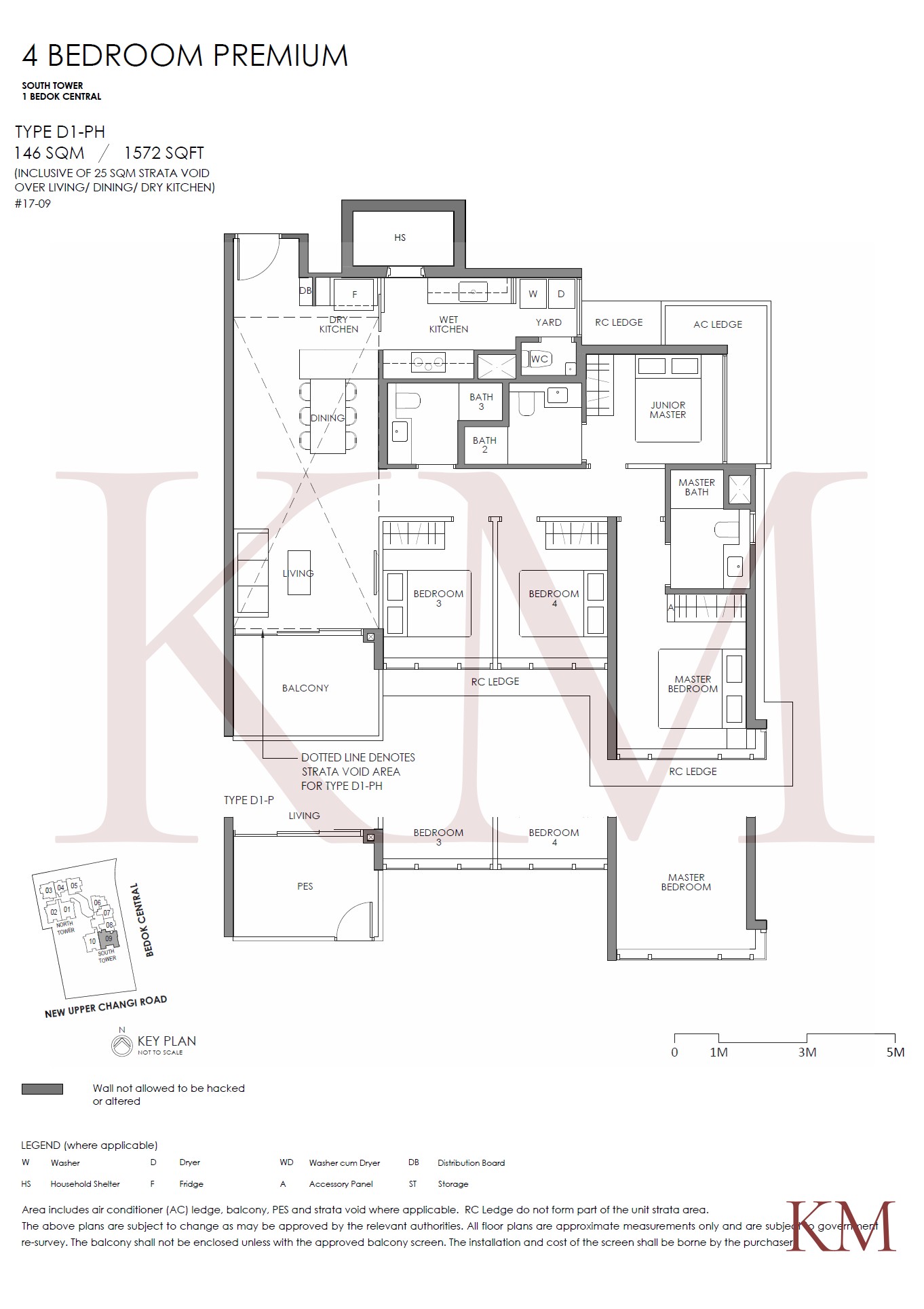 Sky Eden@Bedok Type D1-PH floor plan, 4-bedroom